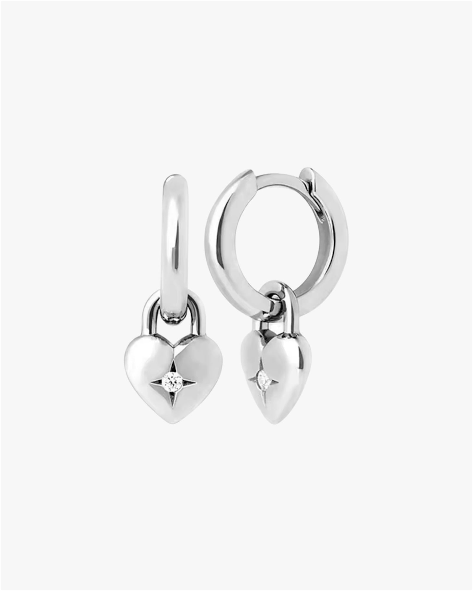 Pamela Heart Charm Huggies