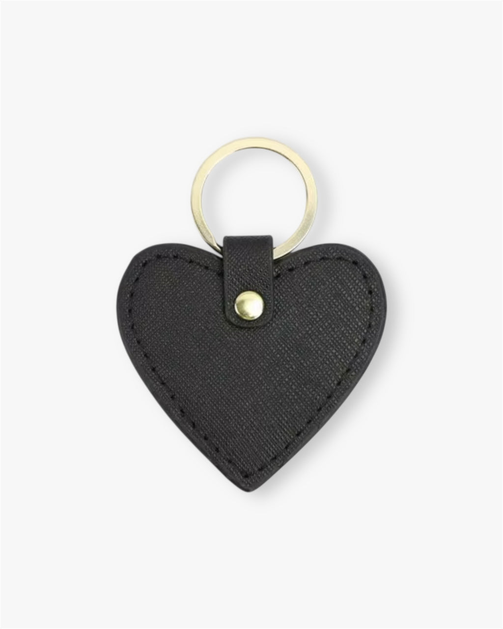 Saffiano Leather Heart Keyring