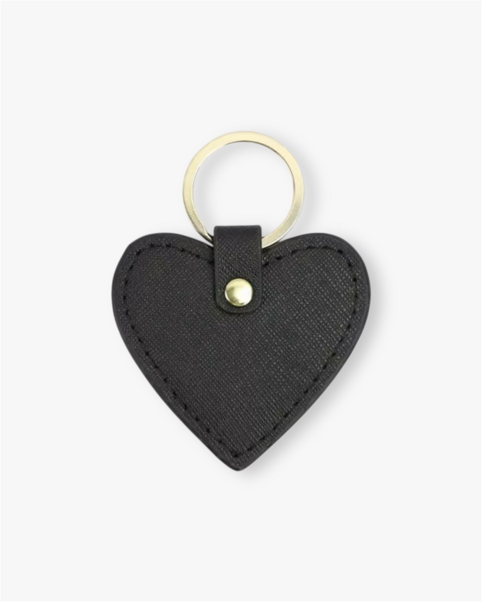 Saffiano Leather Heart Keyring