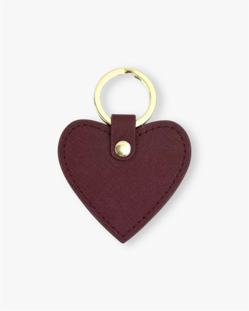 Saffiano Leather Heart Keyring