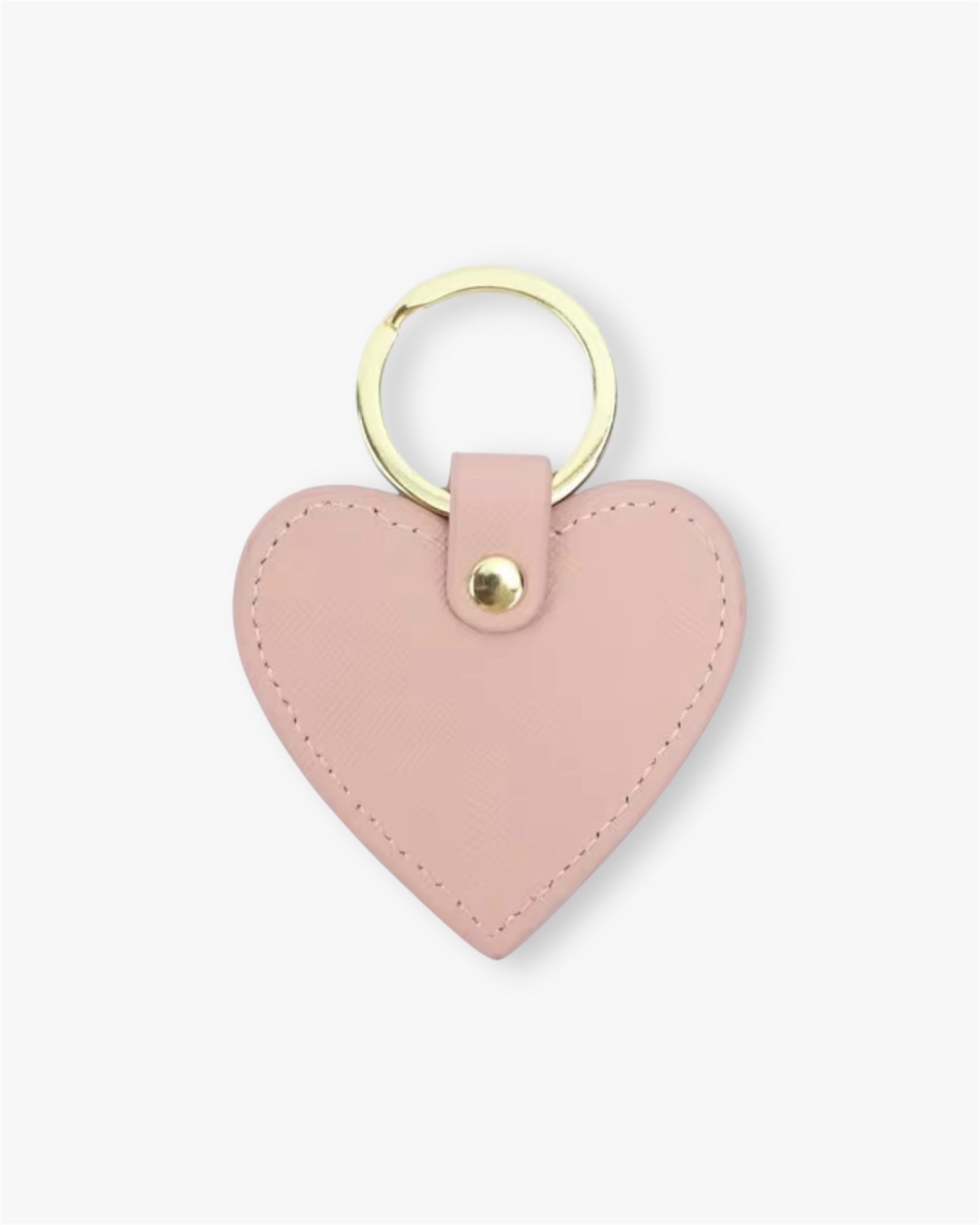 Saffiano Leather Heart Keyring
