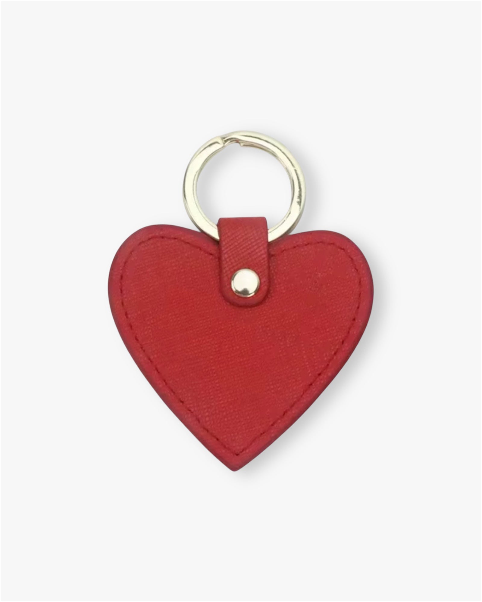 Saffiano Leather Heart Keyring