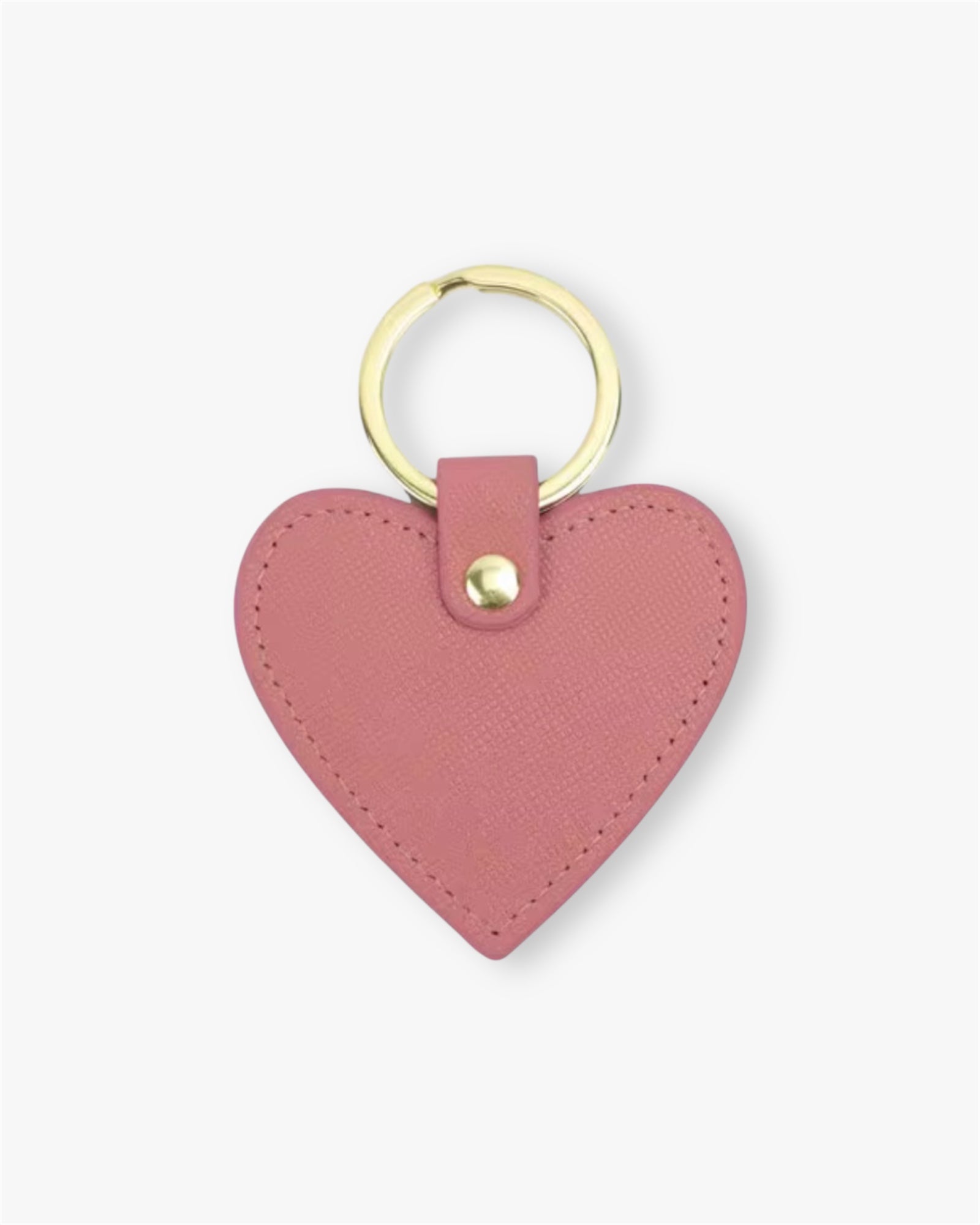 Saffiano Leather Heart Keyring
