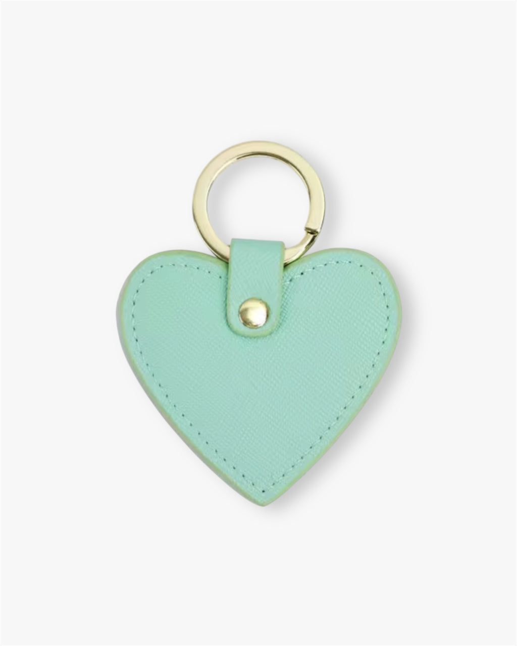 Saffiano Leather Heart Keyring