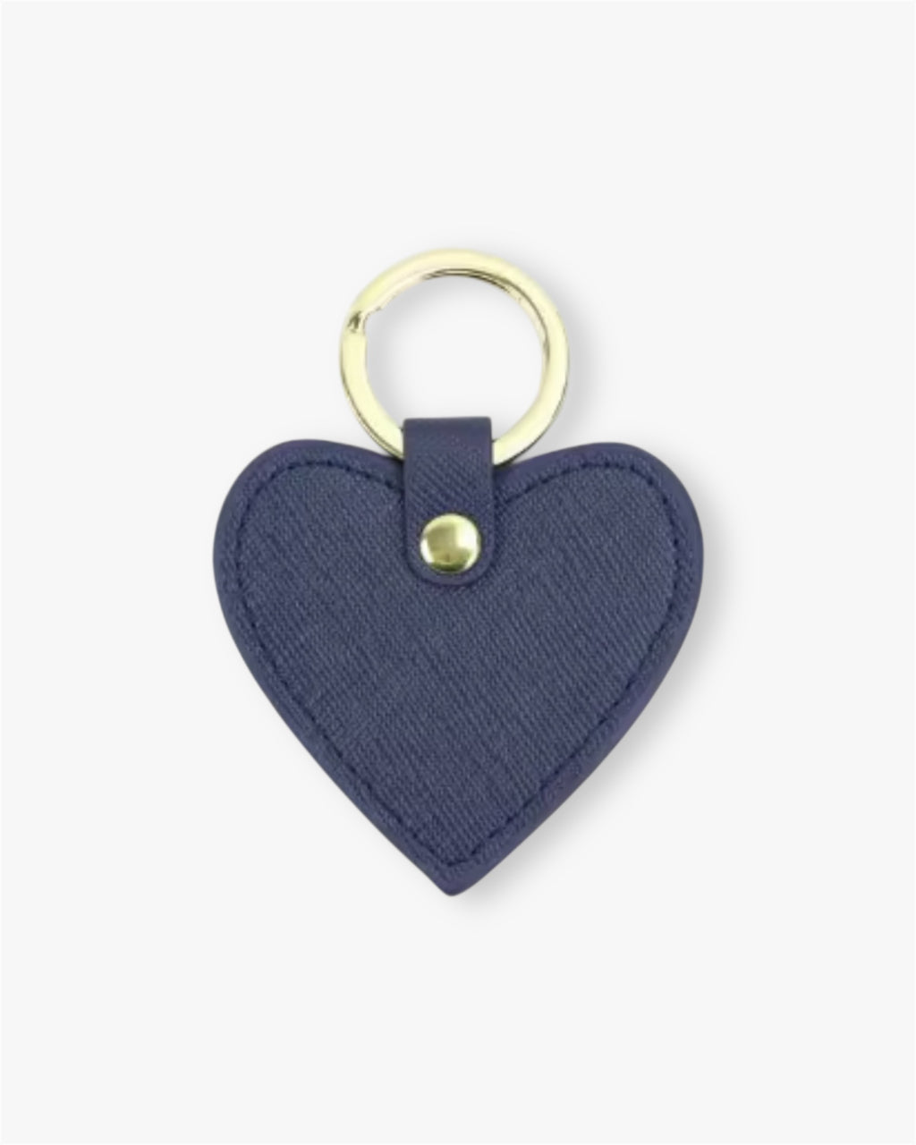 Saffiano Leather Heart Keyring