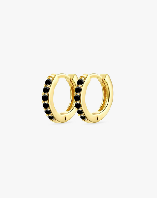 Onyx Mini Pavé Huggie