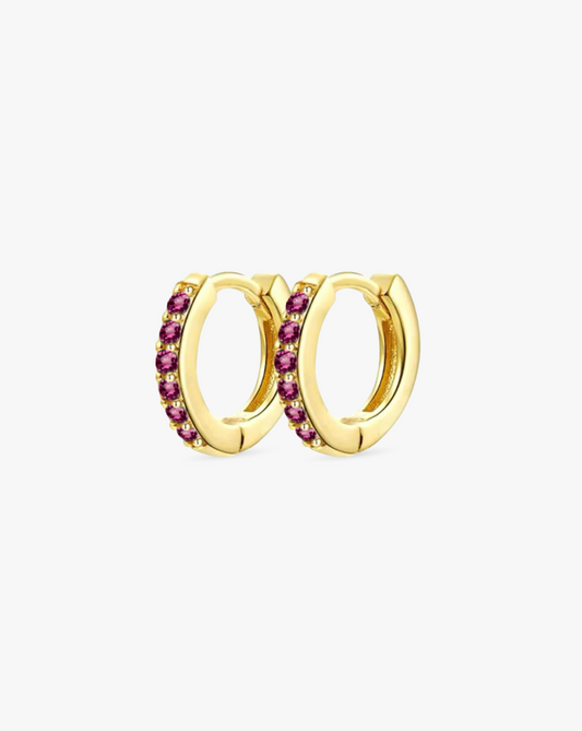 Rosa Mini Pavé Huggie