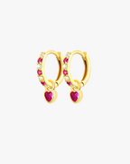 Rosa Pink Heart Hoops